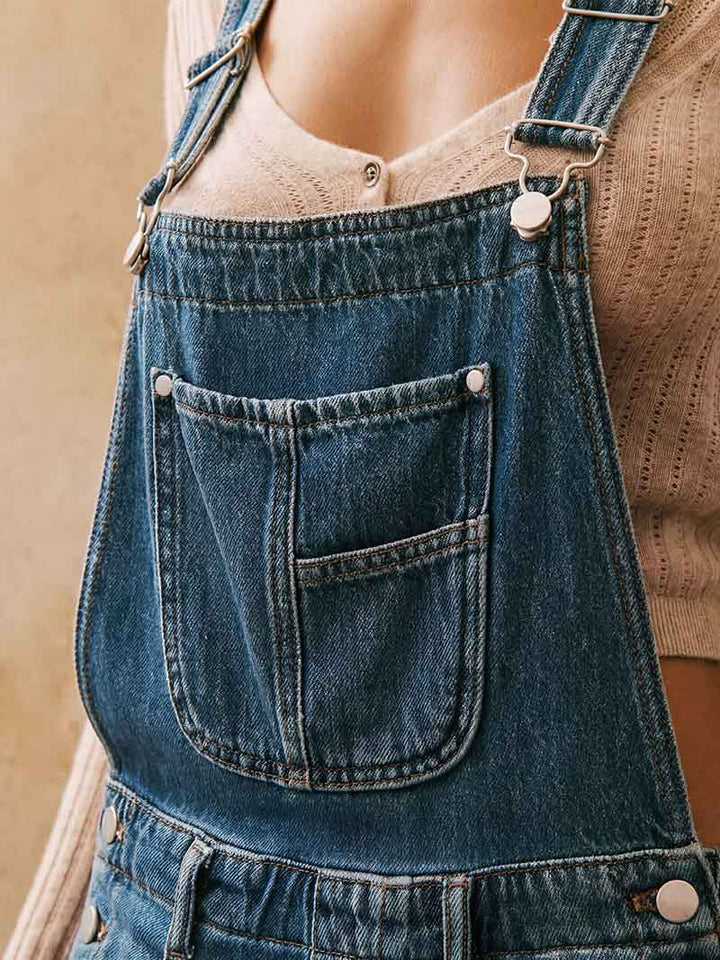 Bríd — Wide-Leg Denim Dungarees