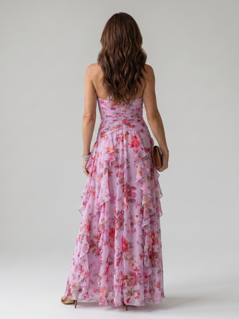 Romilly — Floral Tiered Halter Maxi Dress