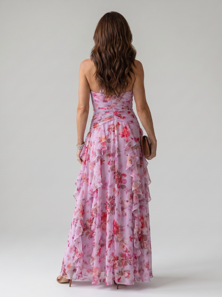 Romilly — Floral Tiered Halter Maxi Dress