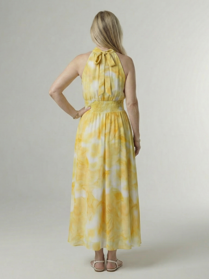 Marisol — Tie-Dye Halter Maxi Dress