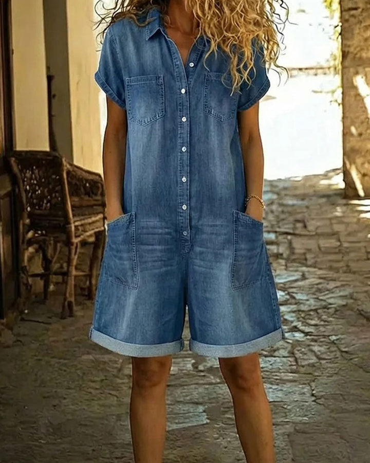 Capri | Soft Denim Playsuit