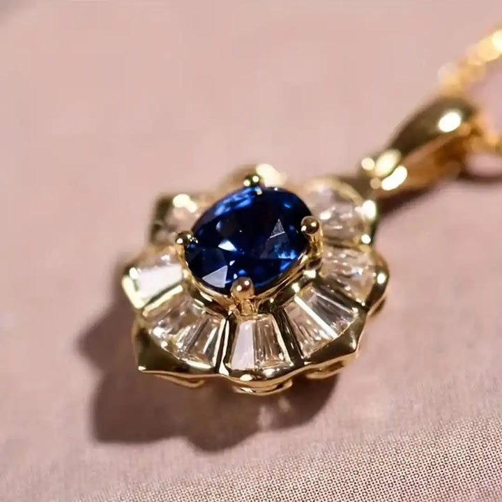 Aoibhe — Night Blue Sculpted Pendant Necklace