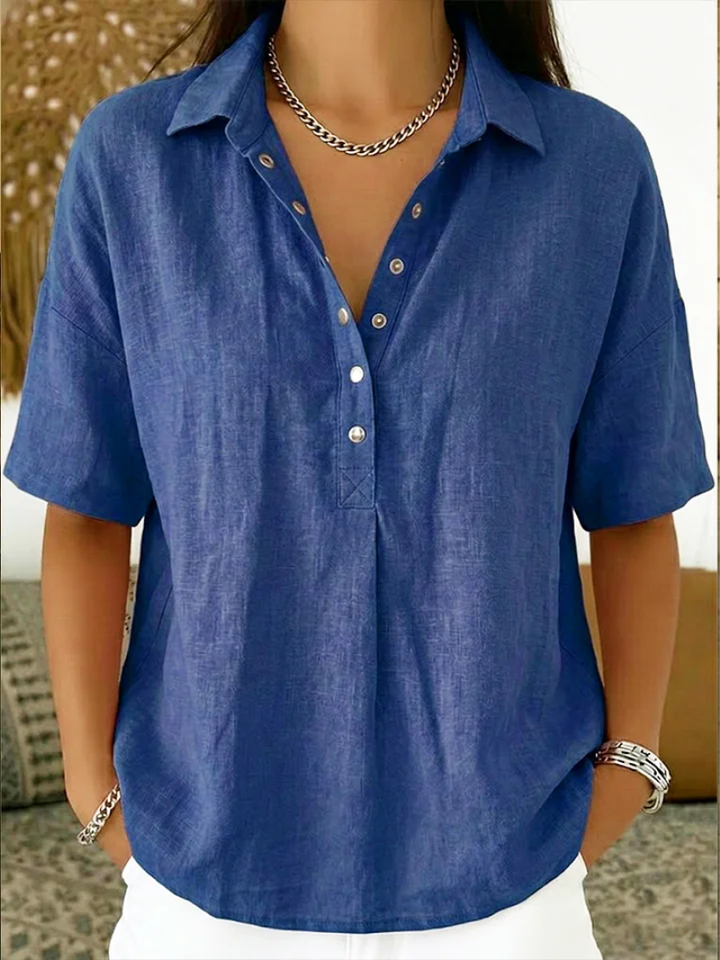 Tessa – Button-Up Blouse with Collar