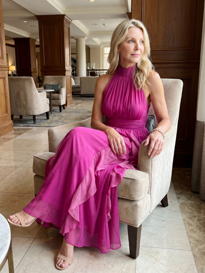 Seraphina — Ruffle-Layer Halter Maxi Dress