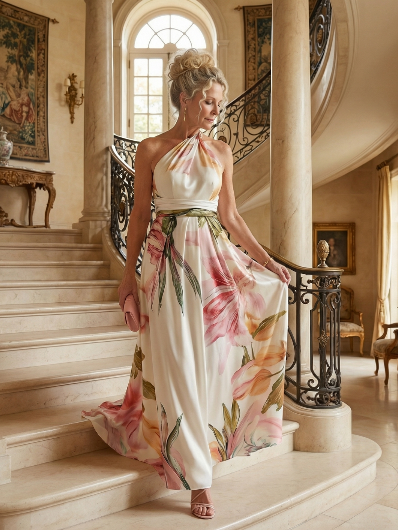 Muireann | Seafoam Floral Maxi Dress