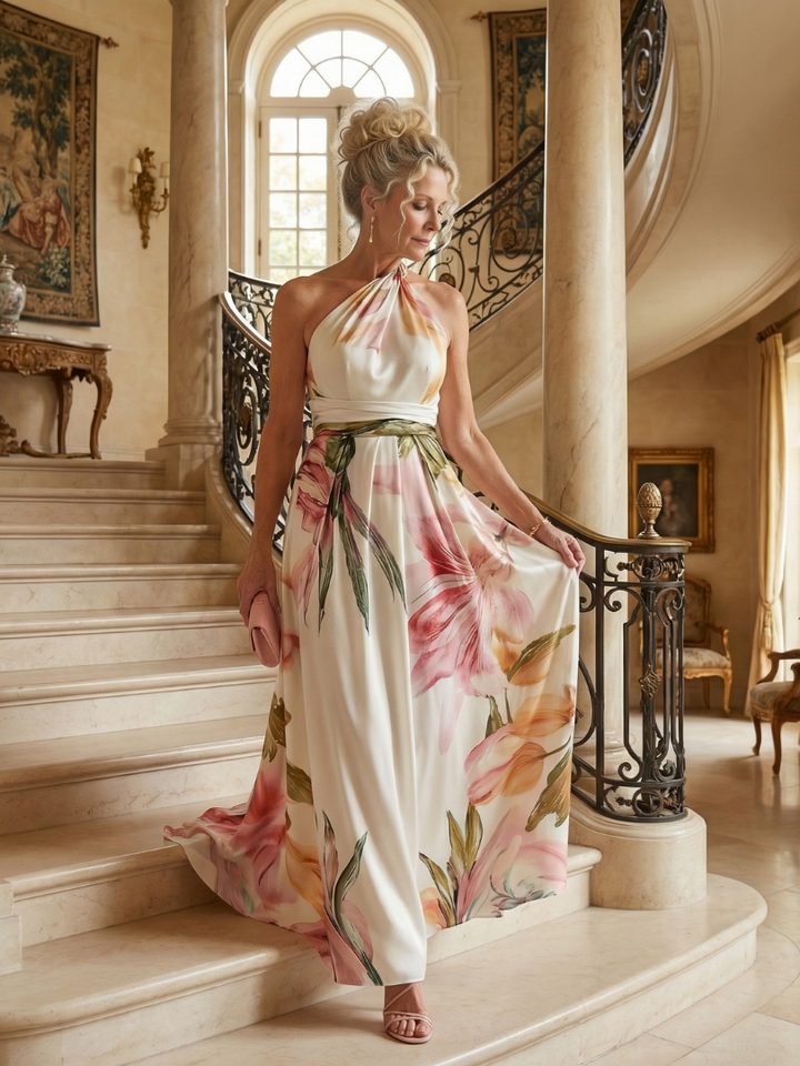 Muireann | Seafoam Floral Maxi Dress