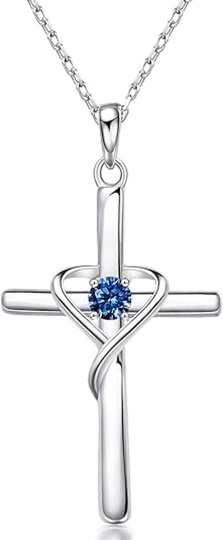Ciara — Refined Sapphire Cross Necklace