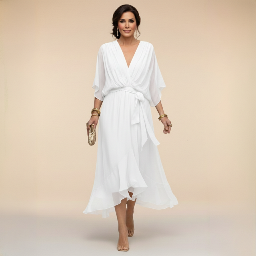 Monica | V-Neck Wrap Midi Dress