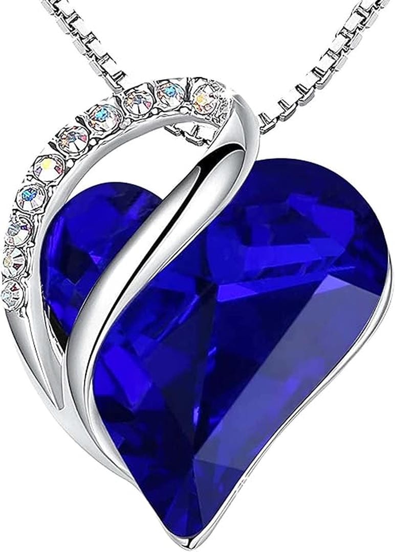 Saoirse — Sapphire Heart Infinity Necklace