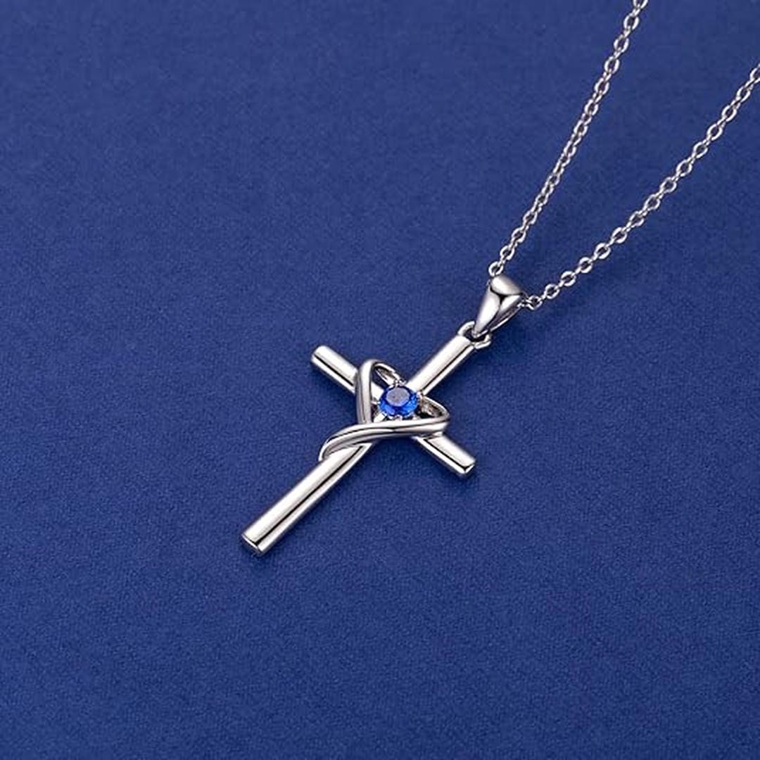 Ciara — Refined Sapphire Cross Necklace