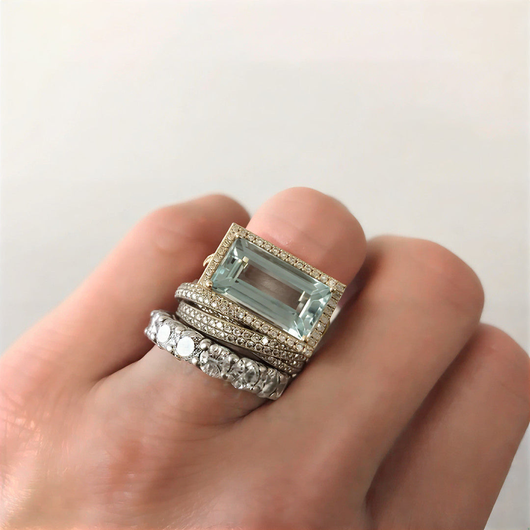 Aine — Stacked Crystal Ring Set