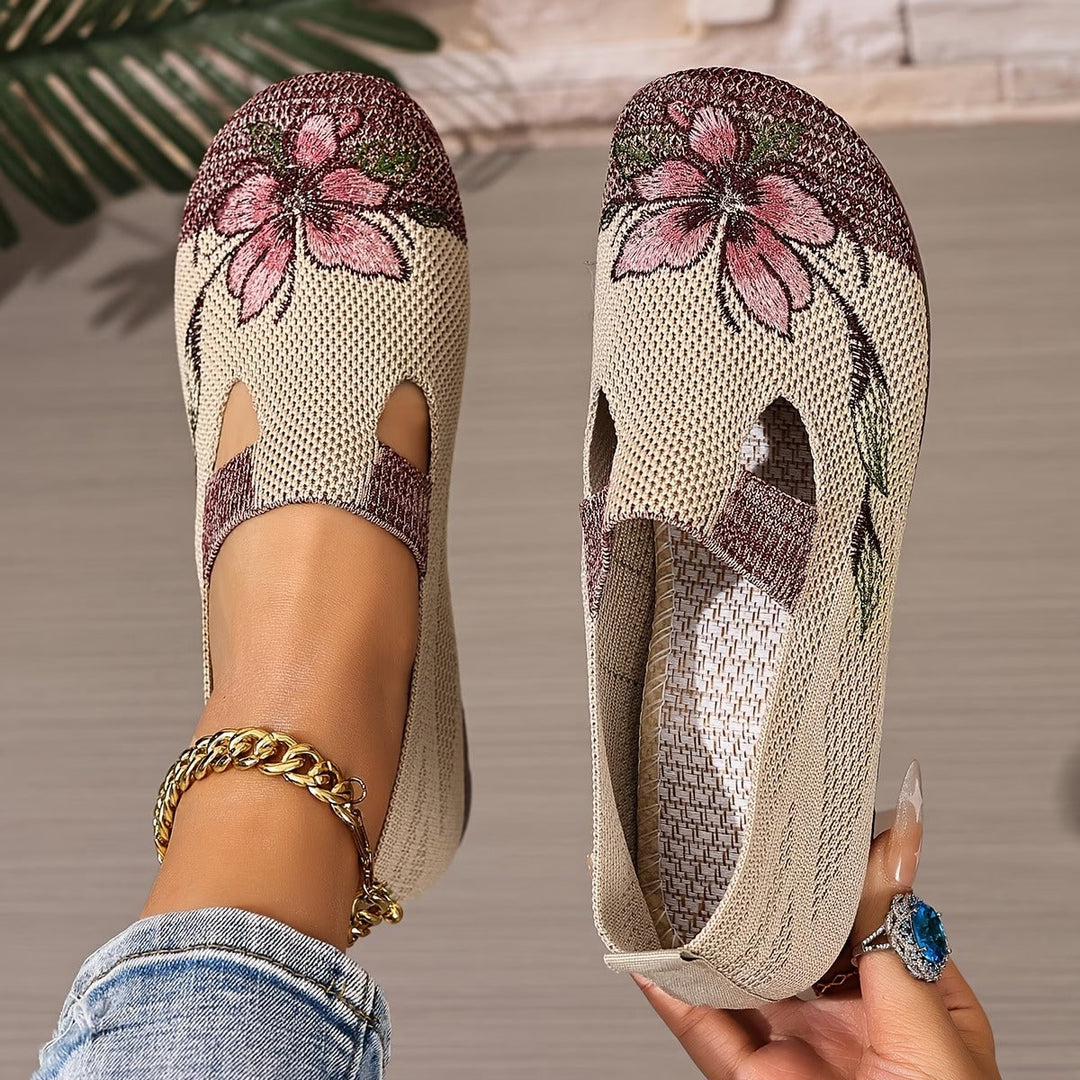 Rosalie™ — Elegant Ergonomic Ballet Flats with Floral Pattern