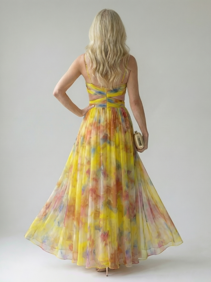Liora — Watercolour Wrap Maxi Dress