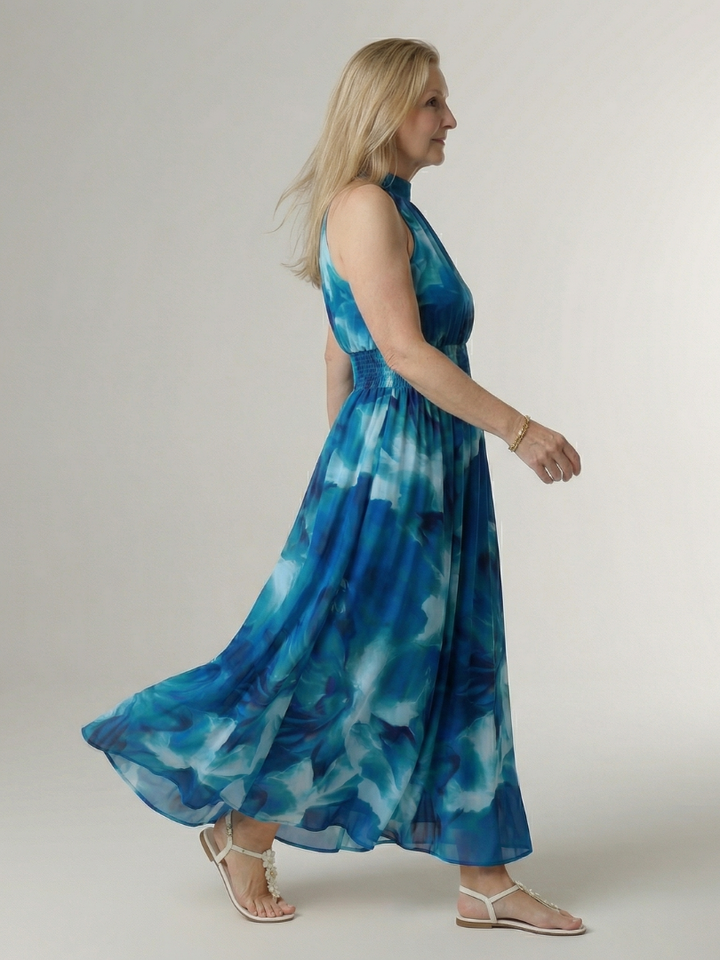 Marisol — Tie-Dye Halter Maxi Dress