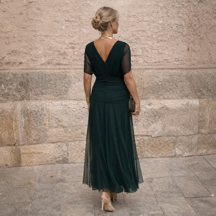 Sinéad — The Pleated Emerald Dress