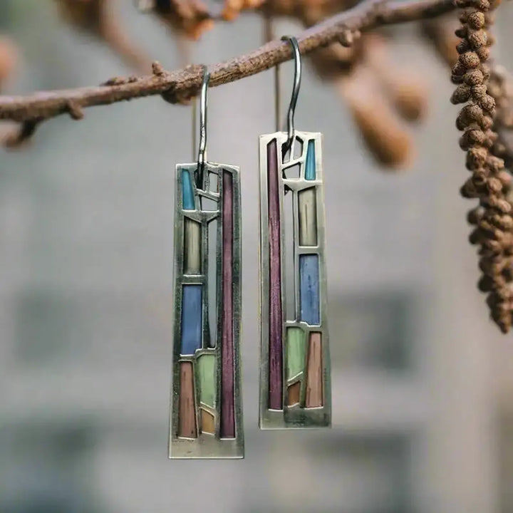 Maeve — Silver Mosaic Vintage Earrings