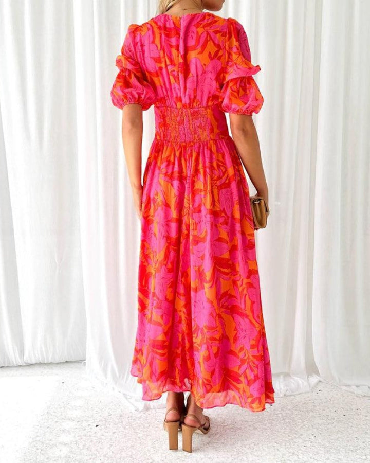 Poppy | Tropical Floral V-Neck Maxi Dress