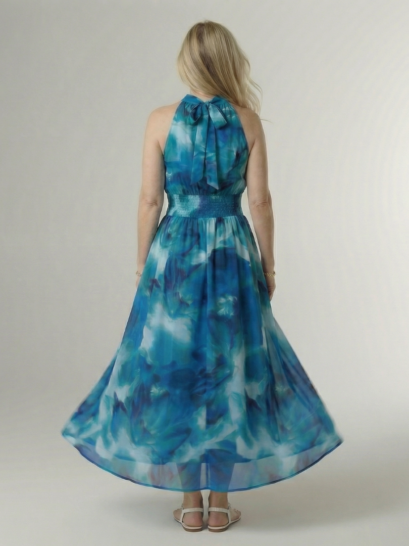 Marisol — Tie-Dye Halter Maxi Dress