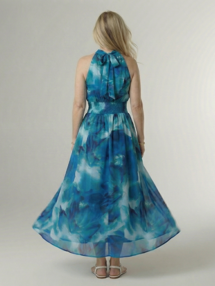 Marisol — Tie-Dye Halter Maxi Dress