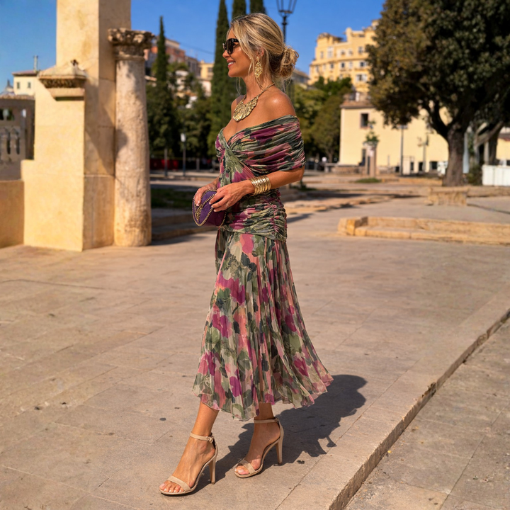 Sinéad — The Pleated Emerald Dress