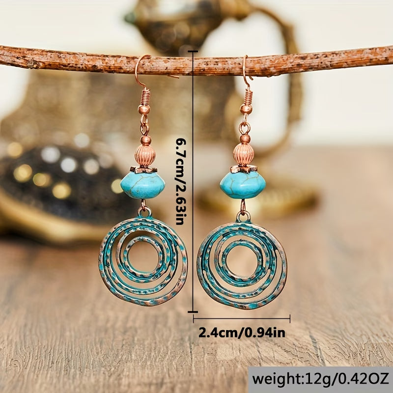 Ité — Copper Patina Circle Earrings