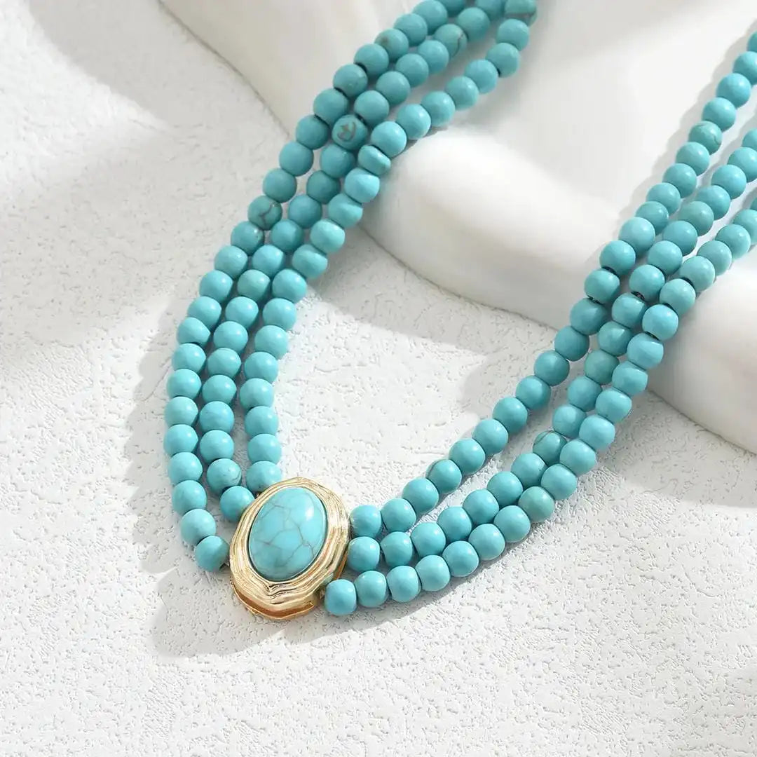 Eilis — Vintage Turquoise Pearl Necklace