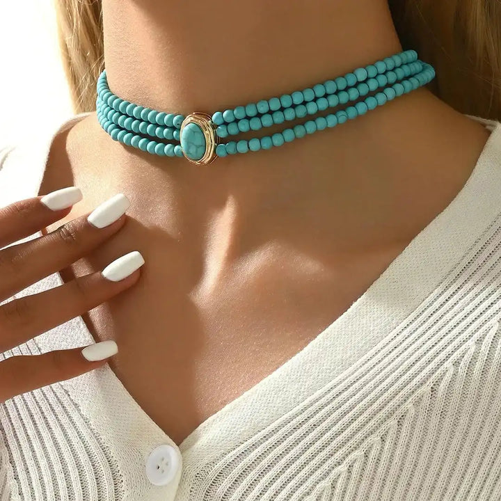 Eilis — Vintage Turquoise Pearl Necklace