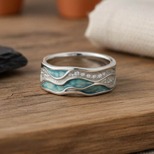 Clodagh — Ocean Wave Turquoise Ring