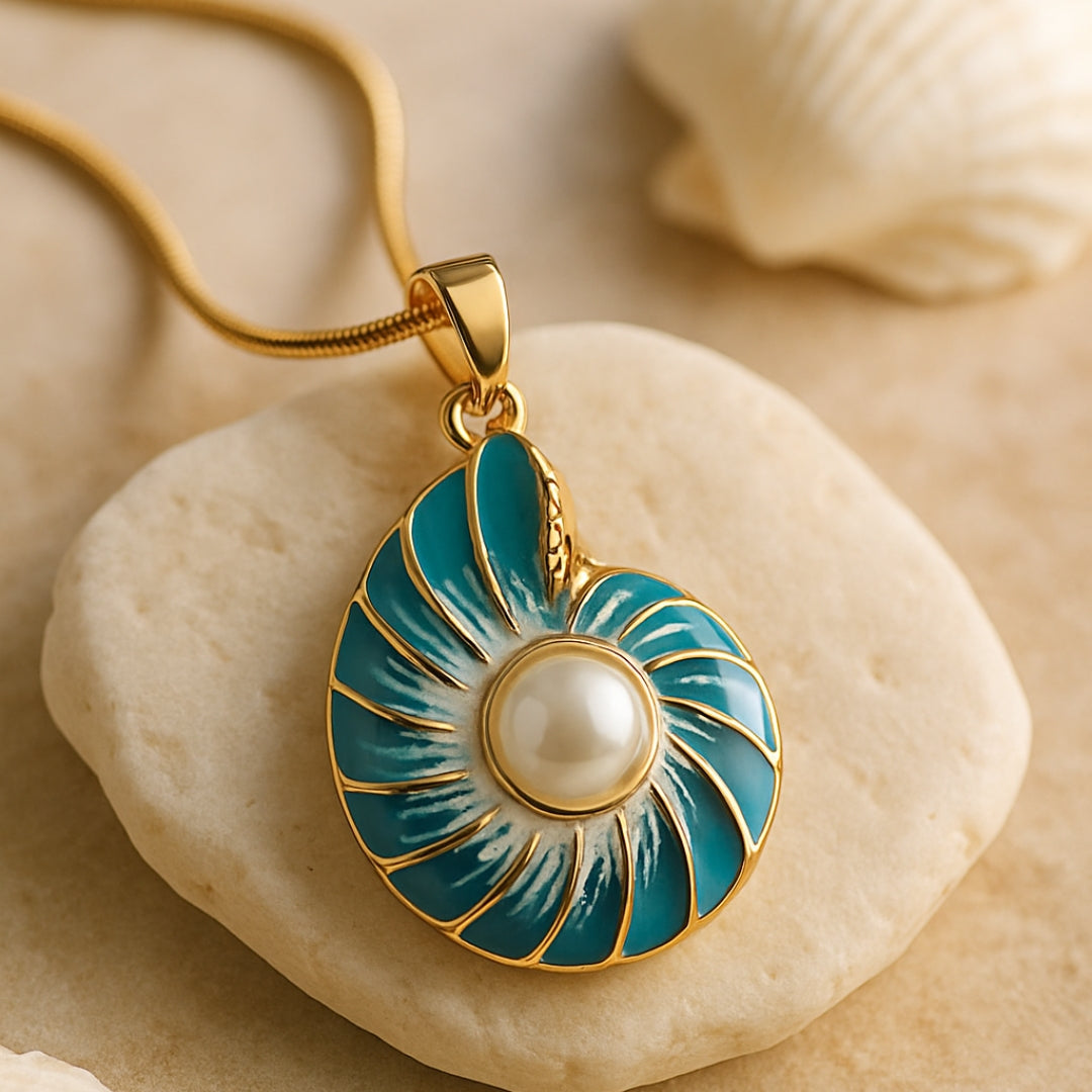 Treasa — Nautilus Shell Pearl Necklace