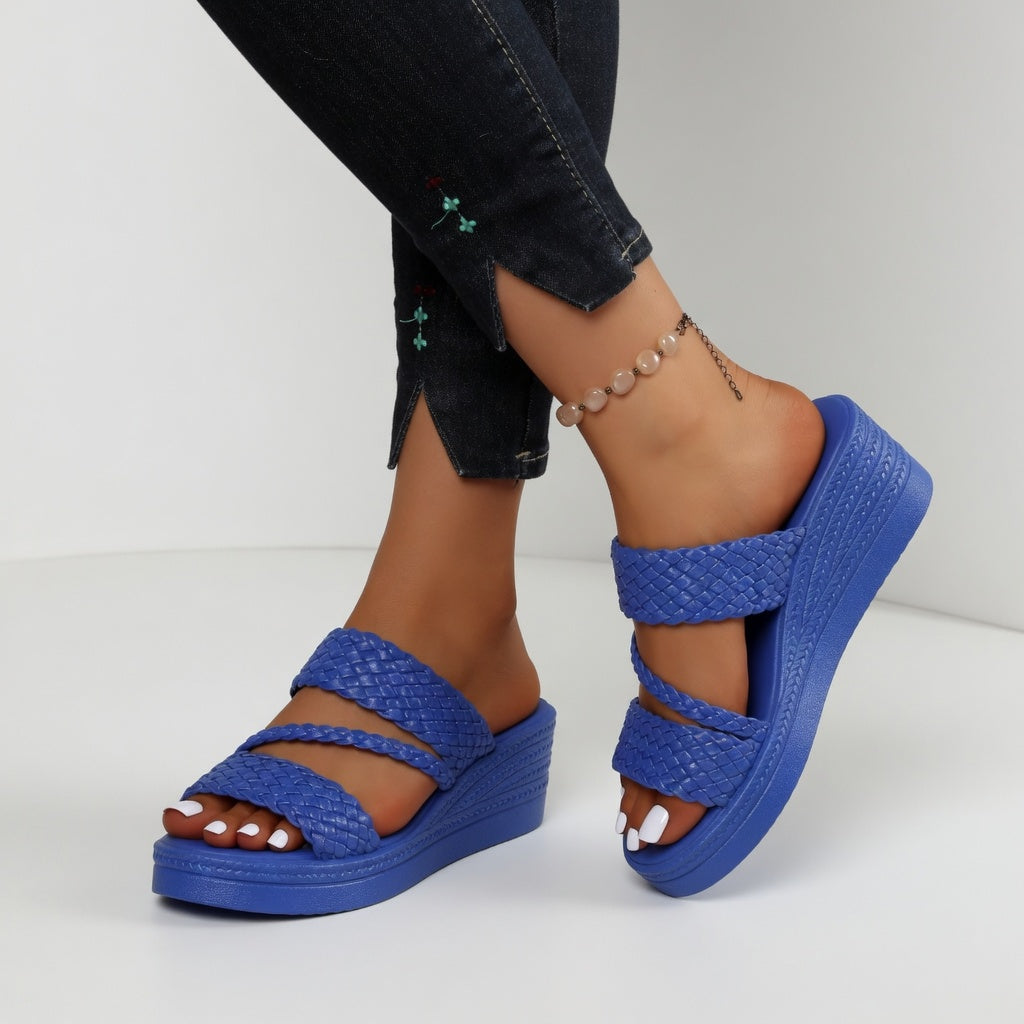 Tresseline™ — Woven Wedge Mule, Vibrant Summer Lightness