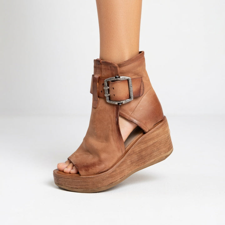 Orélisse™ — Modern Open-Toe Wedge Ankle Boots
