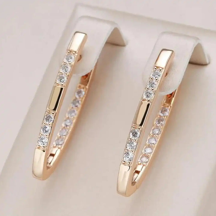Niamh — Classic Zirconia Gold Huggie Hoops