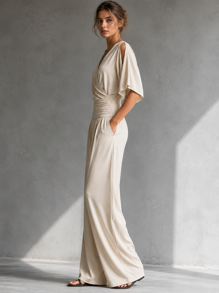 Alessia | Elegant Wide-Leg Jumpsuit with Open Shoulders
