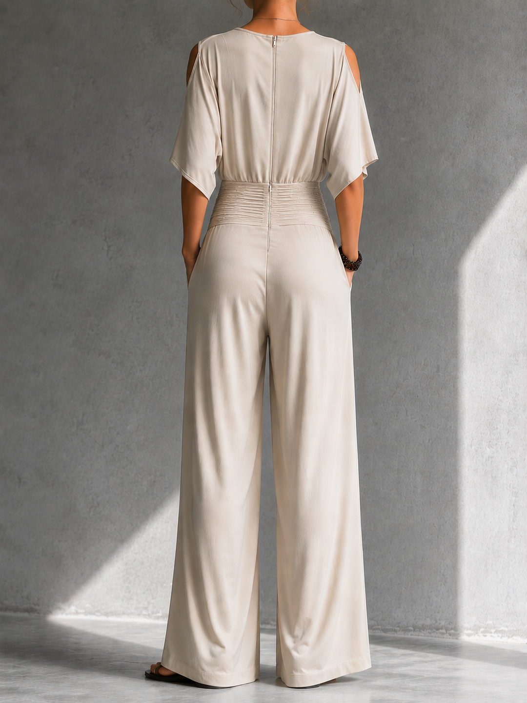 Alessia | Elegant Wide-Leg Jumpsuit with Open Shoulders
