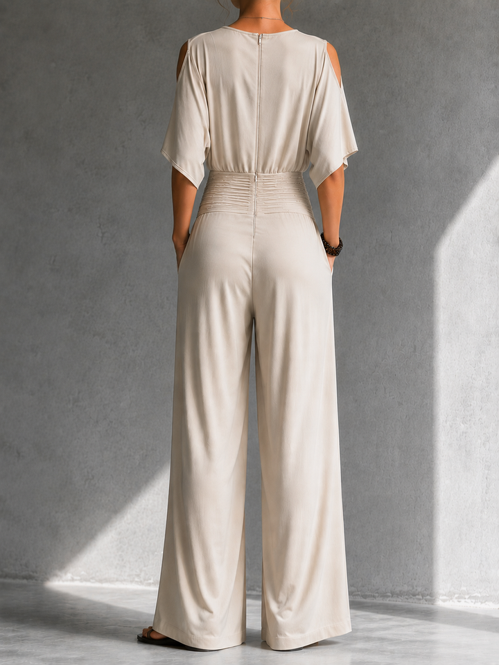 Alessia | Elegant Wide-Leg Jumpsuit with Open Shoulders