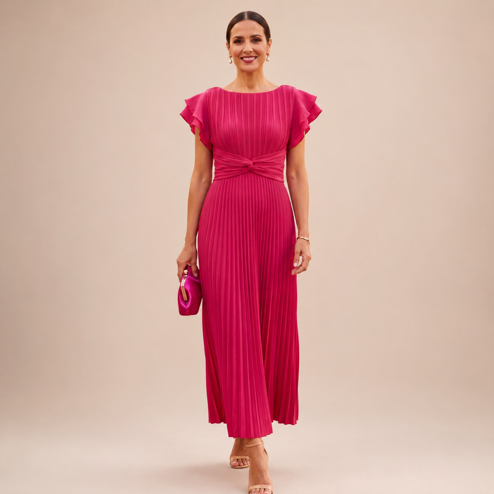 Aisling | Pleated Twist-Waist Maxi Dress