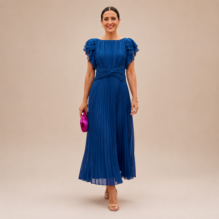 Aisling | Pleated Twist-Waist Maxi Dress