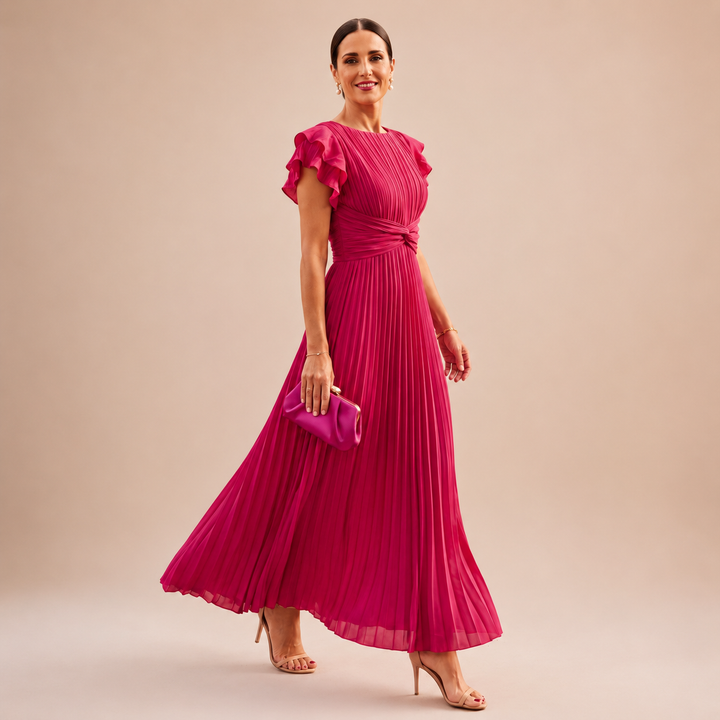 Aisling | Pleated Twist-Waist Maxi Dress