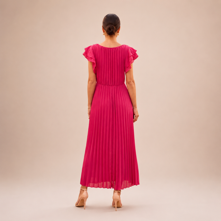 Aisling | Pleated Twist-Waist Maxi Dress