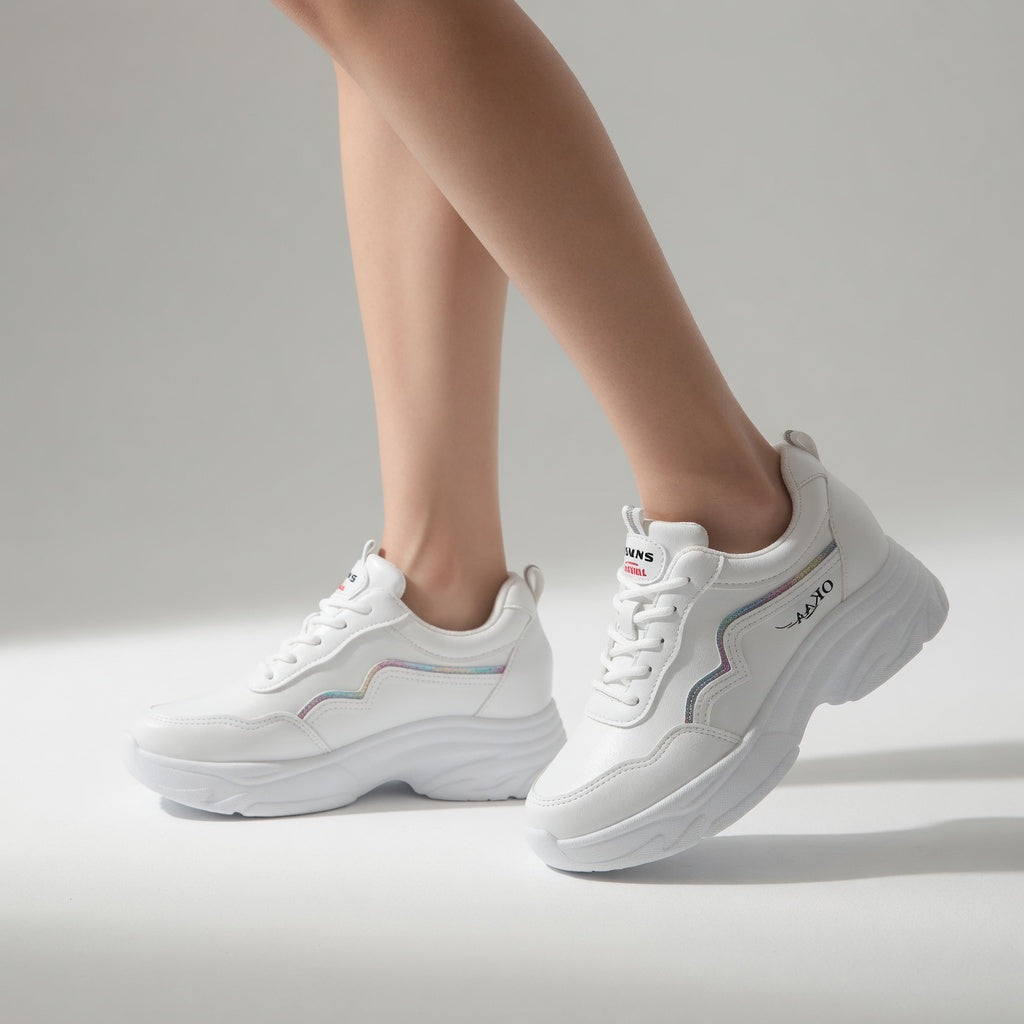 Blanchette™ — White Chunky Sneaker, Feminine Urban Style