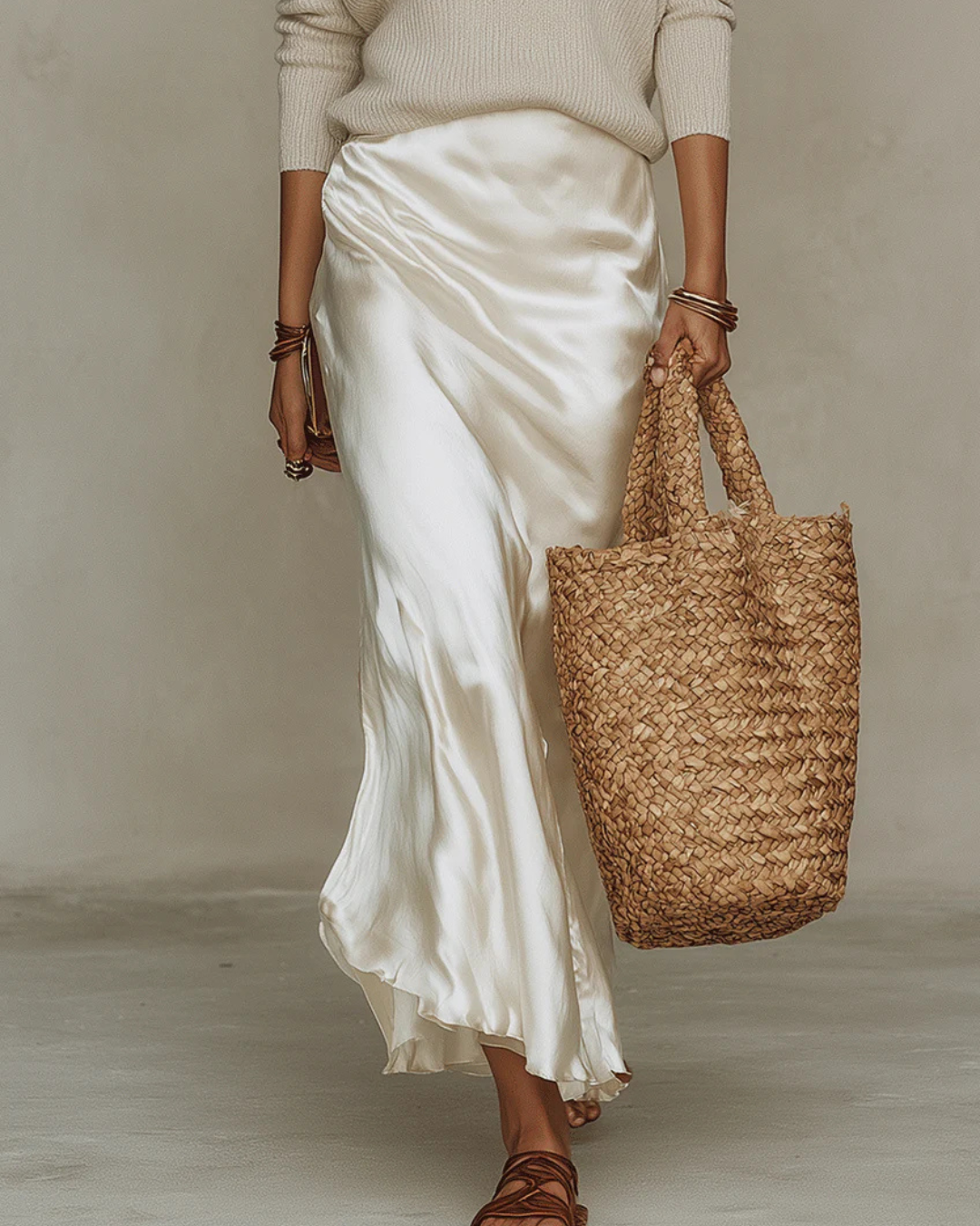 Cliodhna | Midi Satin Dress with Included Sweater