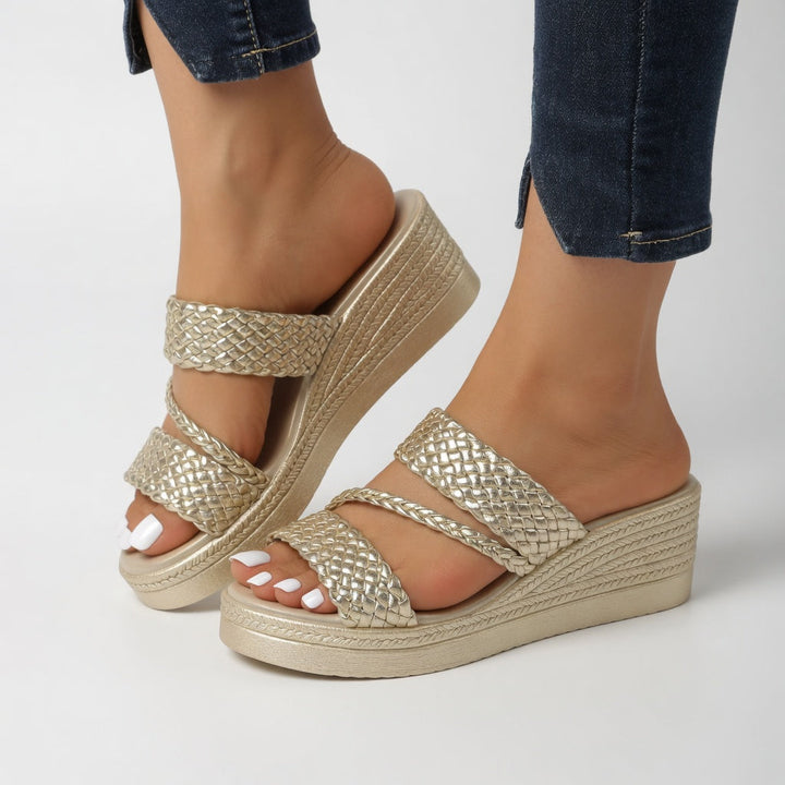 Tresseline™ — Woven Wedge Mule, Vibrant Summer Lightness