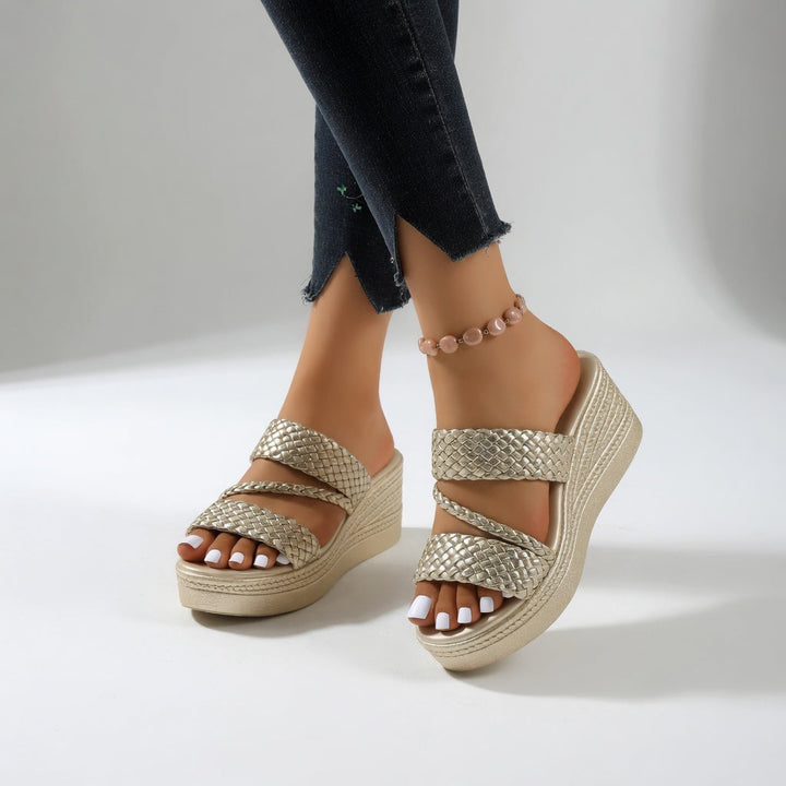 Tresseline™ — Woven Wedge Mule, Vibrant Summer Lightness