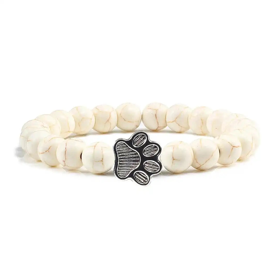 Tara — Natural Stone Paw Charm Bracelet