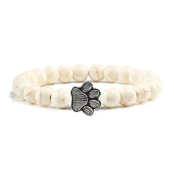 Tara — Natural Stone Paw Charm Bracelet