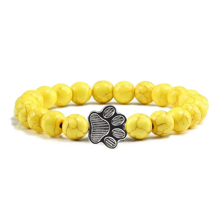 Tara — Natural Stone Paw Charm Bracelet