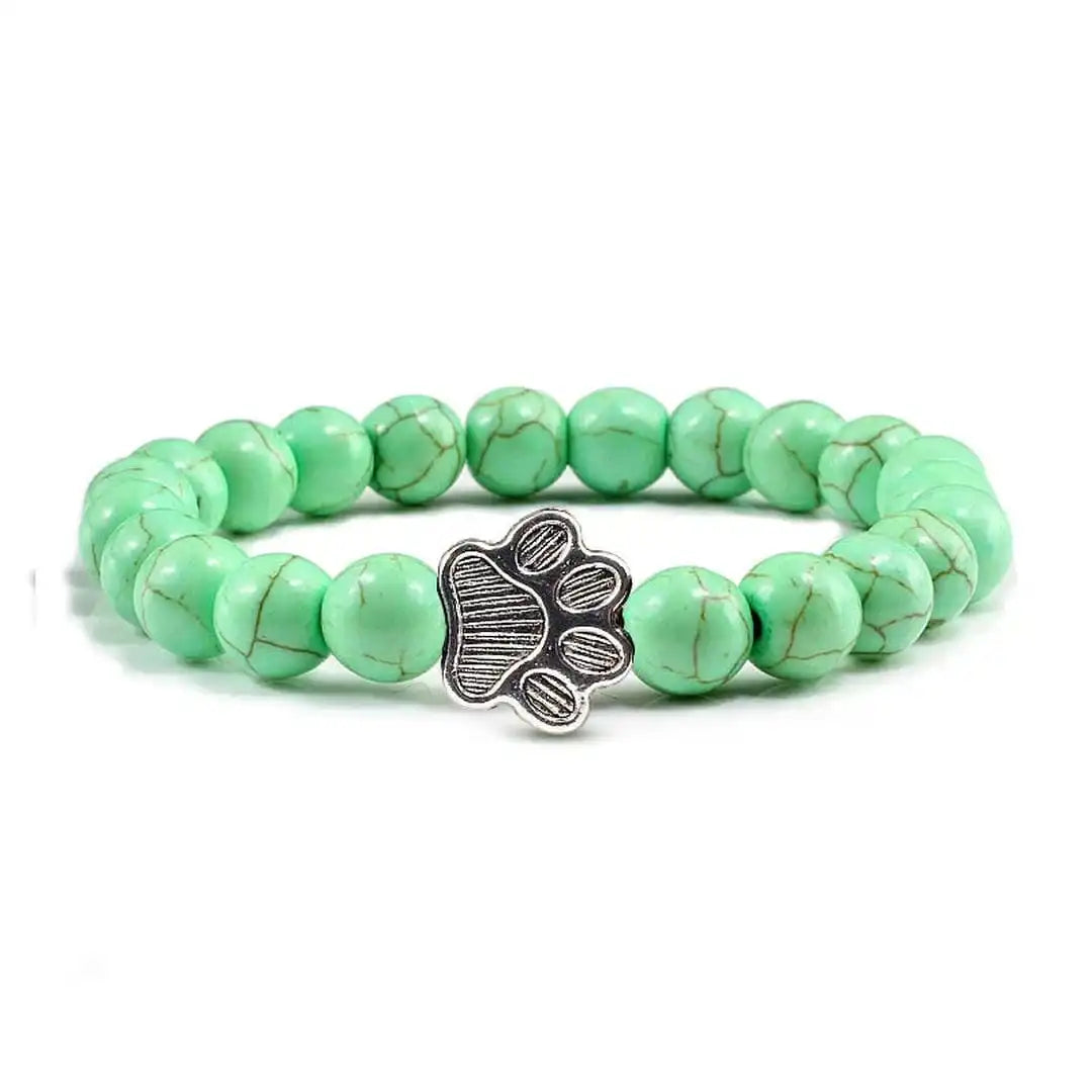 Tara — Natural Stone Paw Charm Bracelet