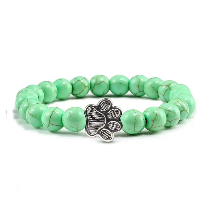 Tara — Natural Stone Paw Charm Bracelet