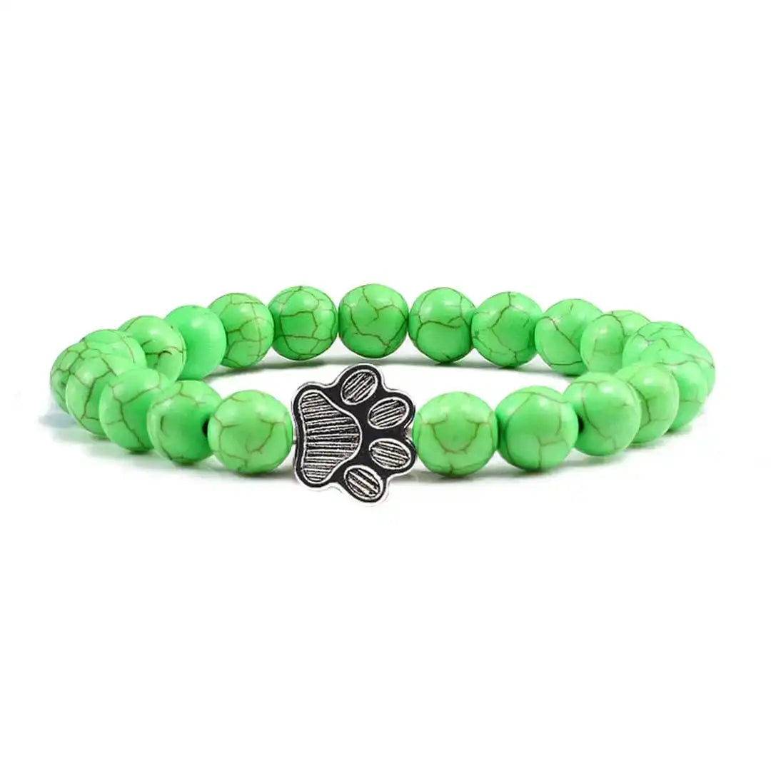 Tara — Natural Stone Paw Charm Bracelet