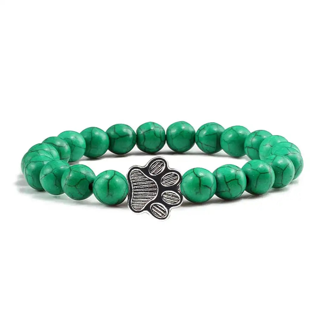 Tara — Natural Stone Paw Charm Bracelet